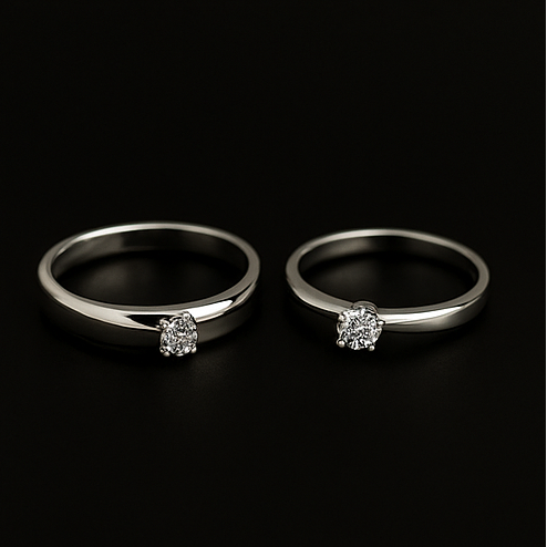 Adjustable Couple Promise Ring Set – Matching His & Her Love Bands