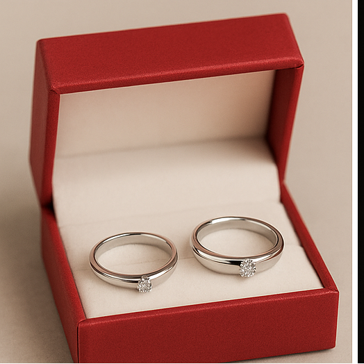 Adjustable Couple Promise Ring Set – Matching His & Her Love Bands