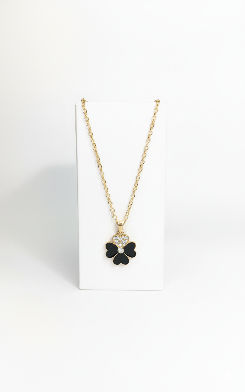 Elegant Black & Gold Jewelry Gift Set – Necklace, Rings & Earrings for Women