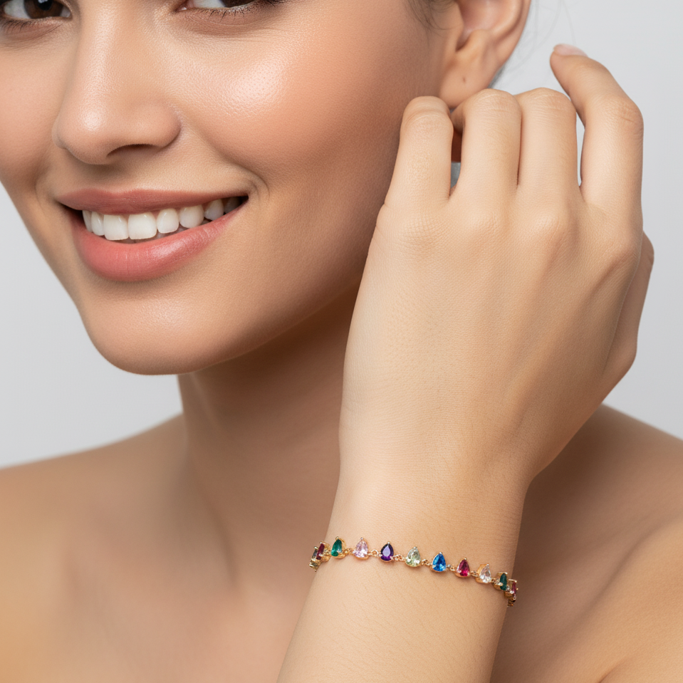 Rainbow Elegance Bracelet for Women – Colorful Beaded Fashion Jewelry