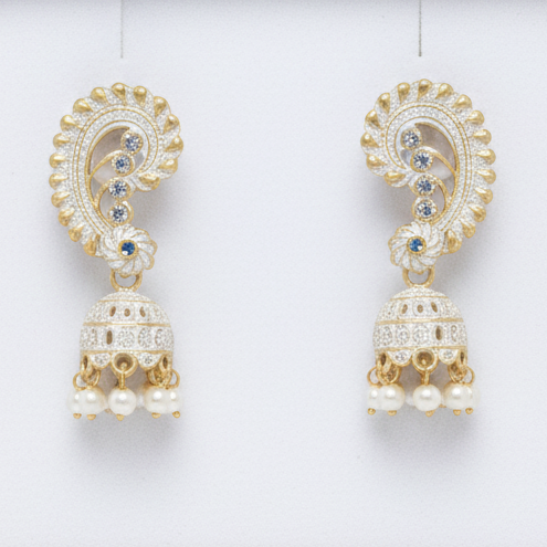 Elegant Gold Jhumka Earrings for Women – Pearl Drop Traditional Jewelry