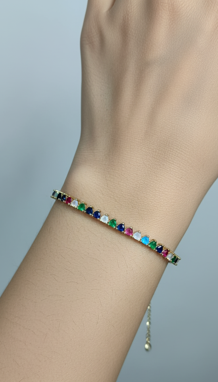 Rainbow Elegance Bracelet for Women – Colorful Beaded Fashion Jewelry