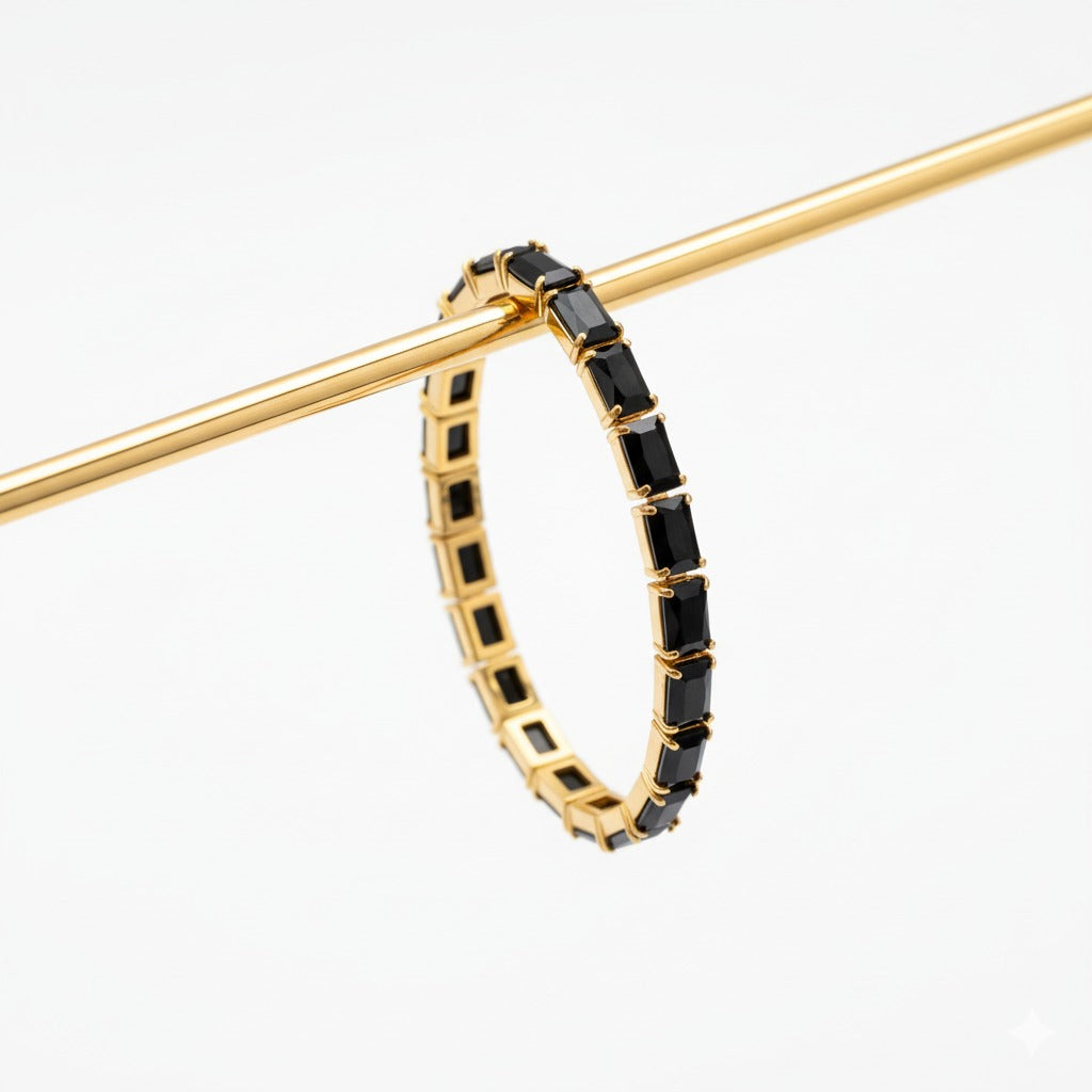 Black Leather & Stainless Steel Bracelet – Men’s Stylish Accessory